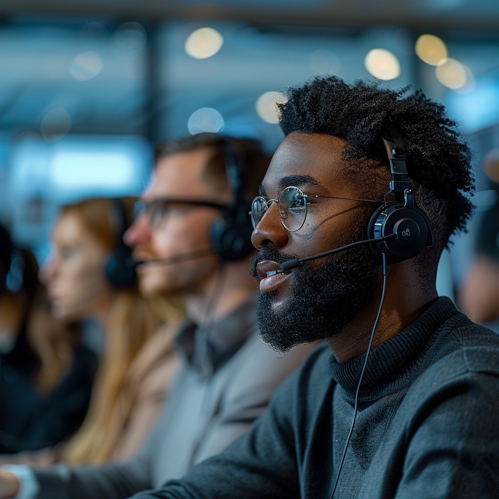 Person using a VoIP headset